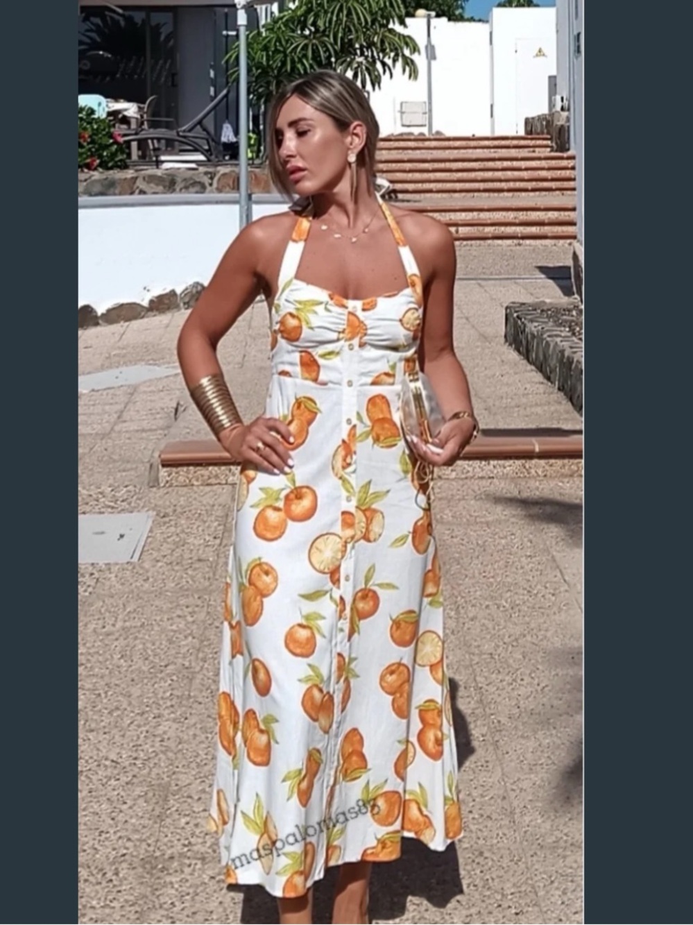 NWT Zara Linen Citrus Orange Dress - Picture 3 of 7